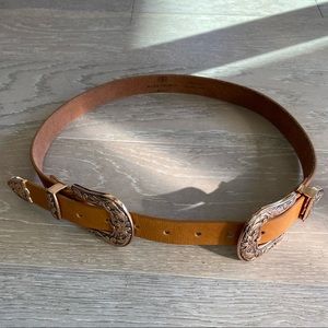 B-Low the Belt Baby Bri Bri Double Buckle Leather Belt Small brown